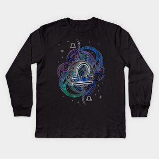 Libra Zodiac Sign Air Element Kids Long Sleeve T-Shirt